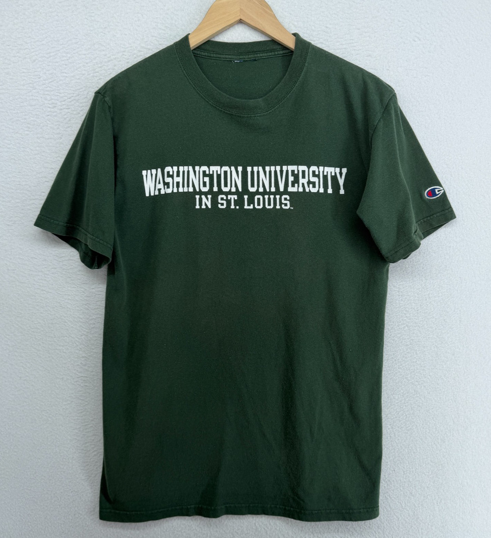 WASHINGTON UNIVERSITY Shirt Small ST LOUIS WASHU CHAMPION Bears Missouri Green
